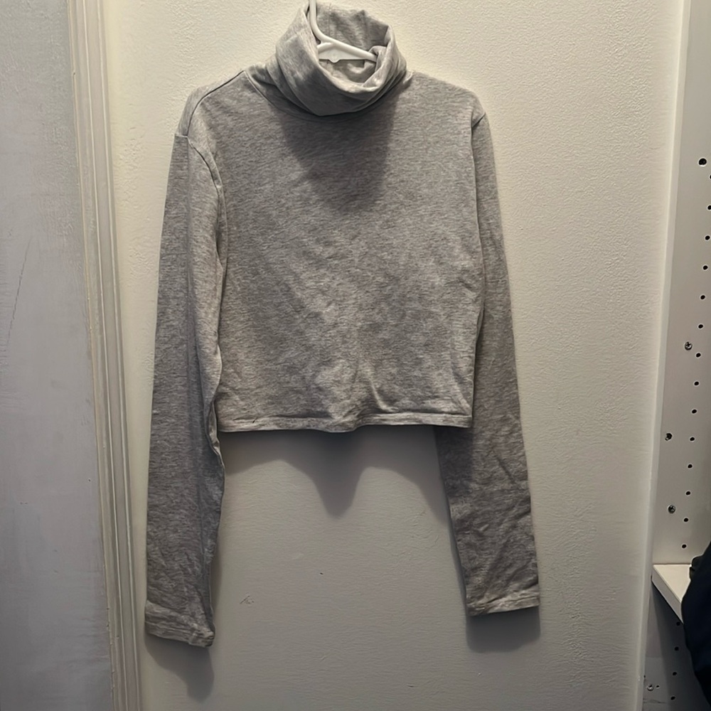 Garage Grey Cropped Turtleneck